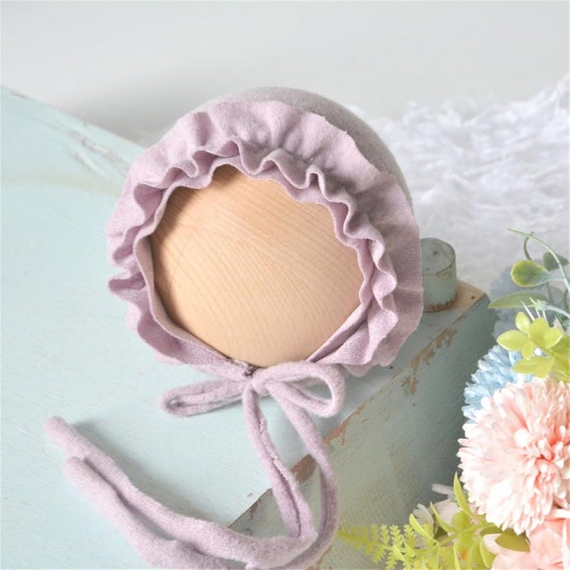 Watermelon Red Newborn Photography Hat Soft Spandex Baby Lace Rope Tied Elegant Design - Image 4